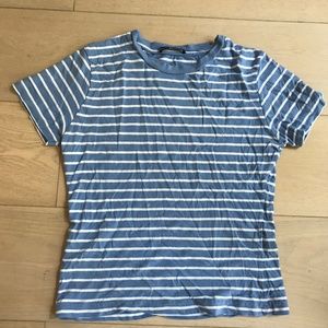 Brandy Melville Blue & White Striped Tee